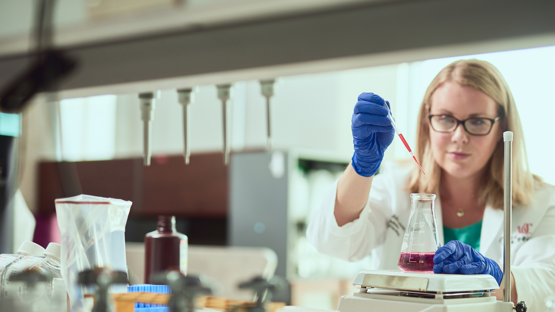 A technician works in a lab. 