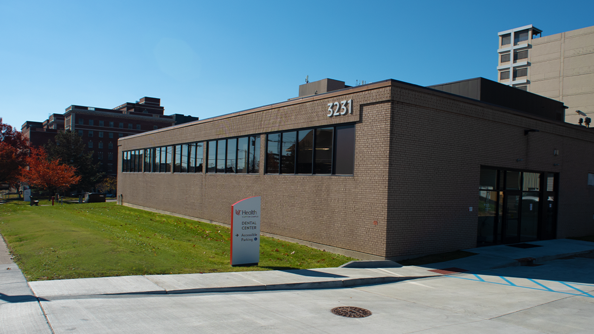 The front of the Dental Center building.