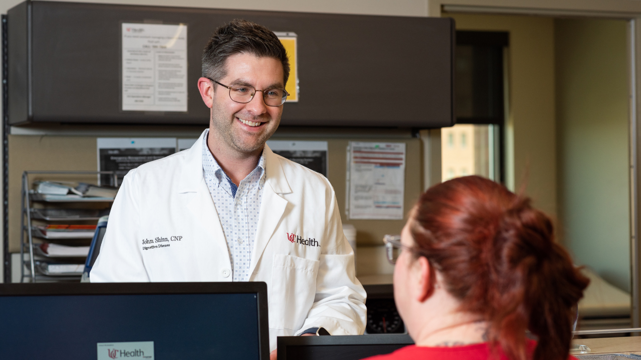 Dr. Shinn and team in the office