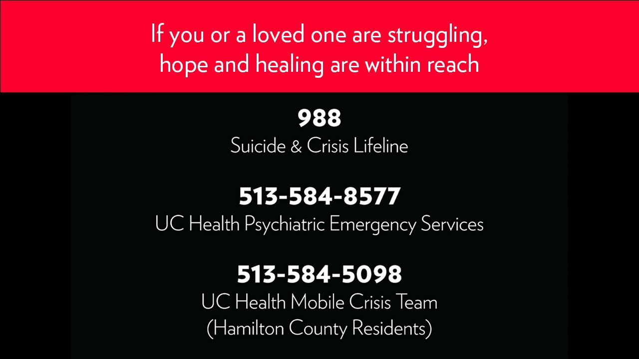 List of emergency numbers for immediate danger related to suicidal thoughts.