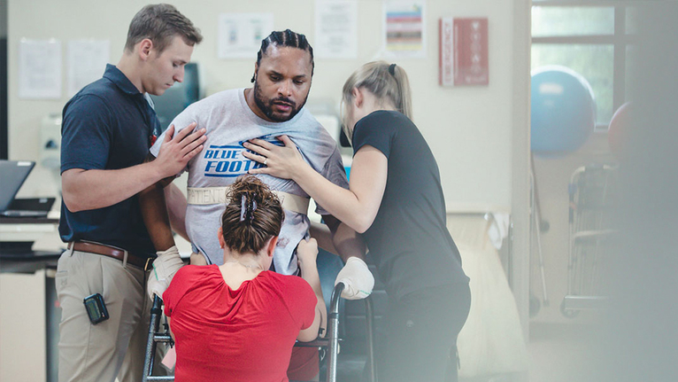 walking with physcial therapy and rehabilitation