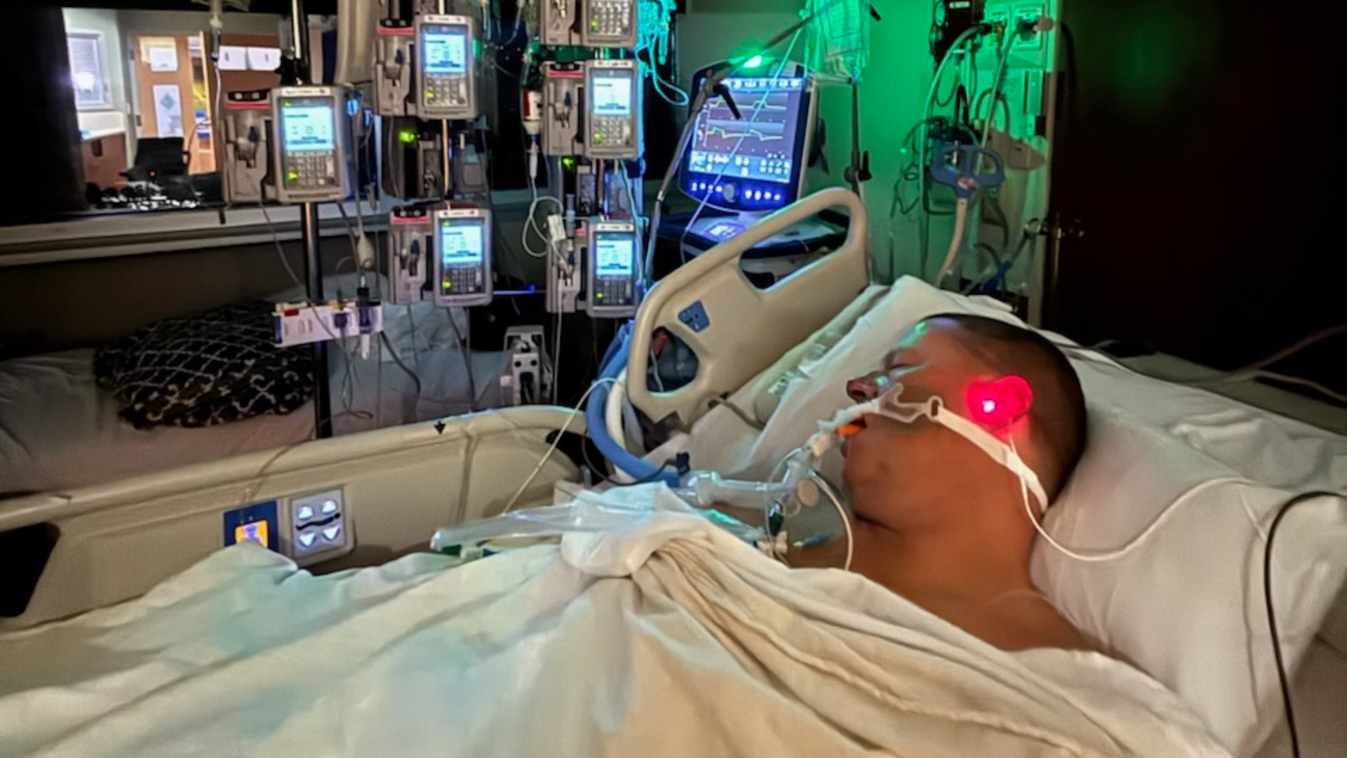 Photo of Brian Hopton in the hospital. Photo provided by Brian Hopton.