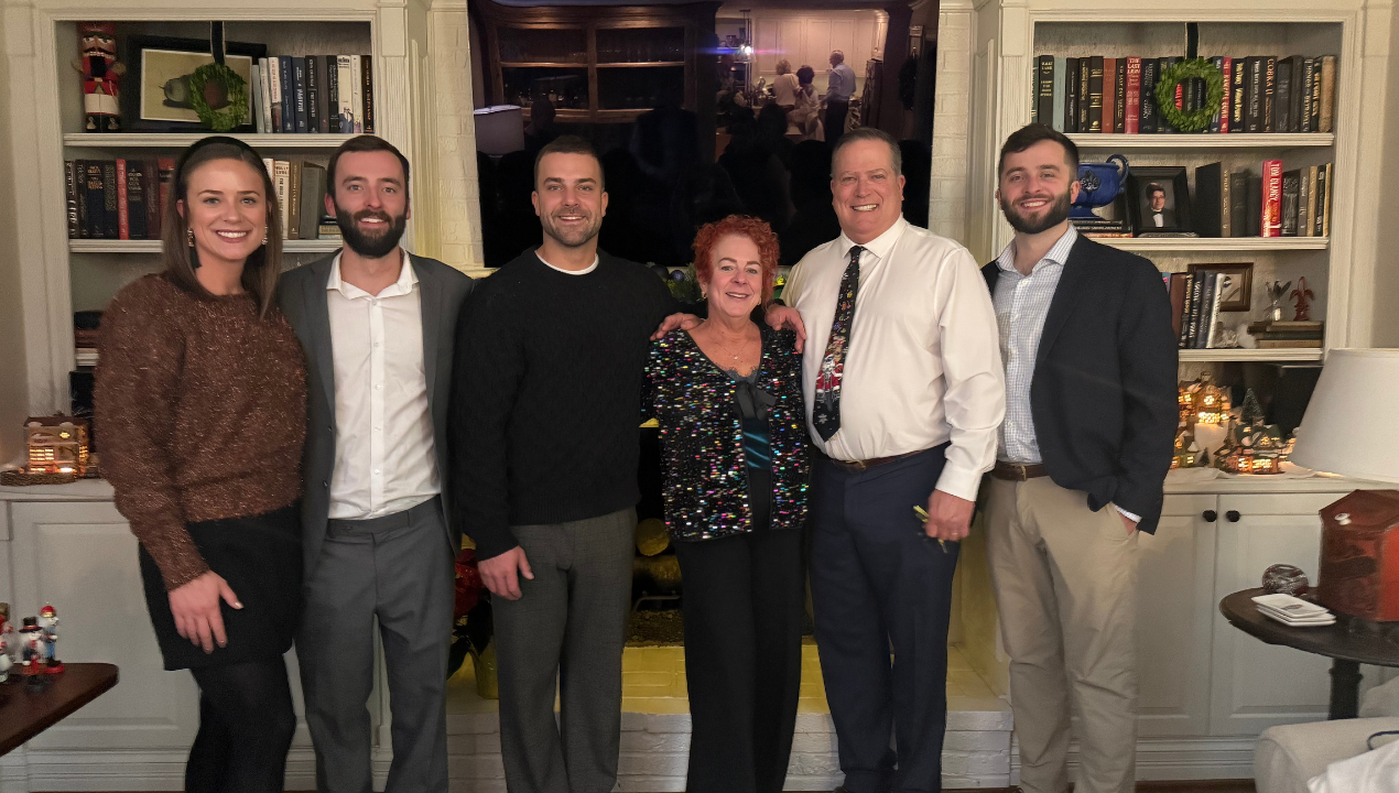 Daniel and his family pose together: Laurie Ann, Daniel, Matthew, Kim (mom), Chris (dad), and Zach