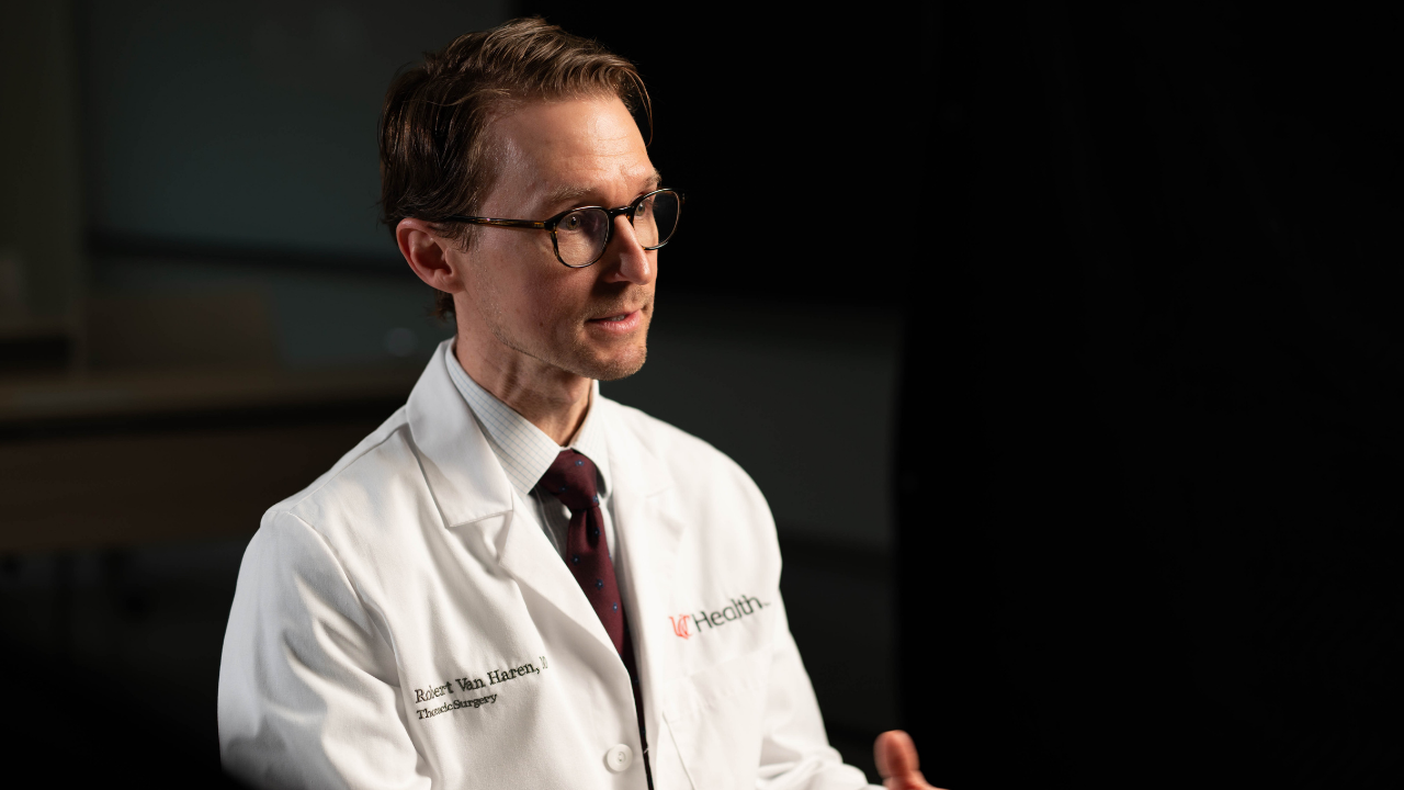 Dr. Van Haren explaining procedure on camera