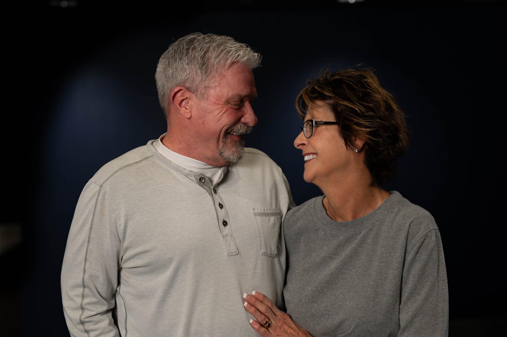 David Knock and his wife, Bonnie, smile together