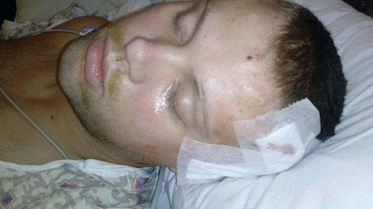 Kurtis as he came out of the Operating Room