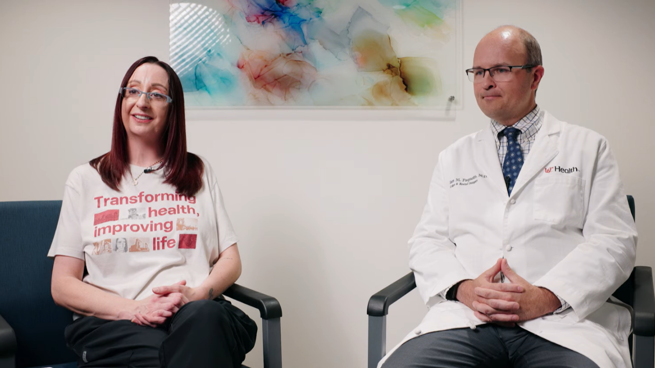 Mary Toennis and Dr. Paquette talk about her cancer journey