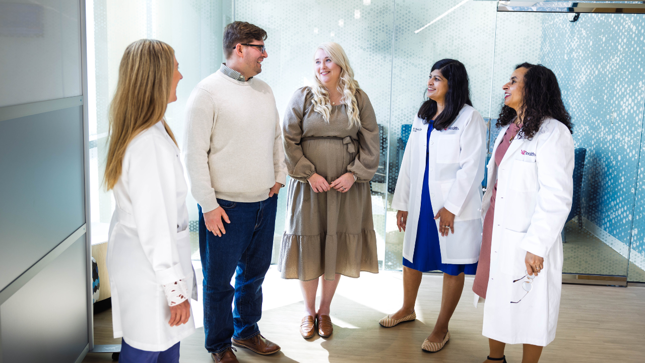 Jeremy and Hannah Maynard meet with the kidney transplant team at UC Health