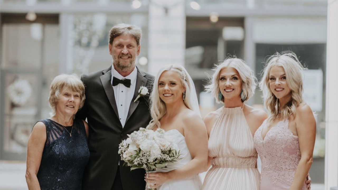 Steve with his family for his daughter's wedding