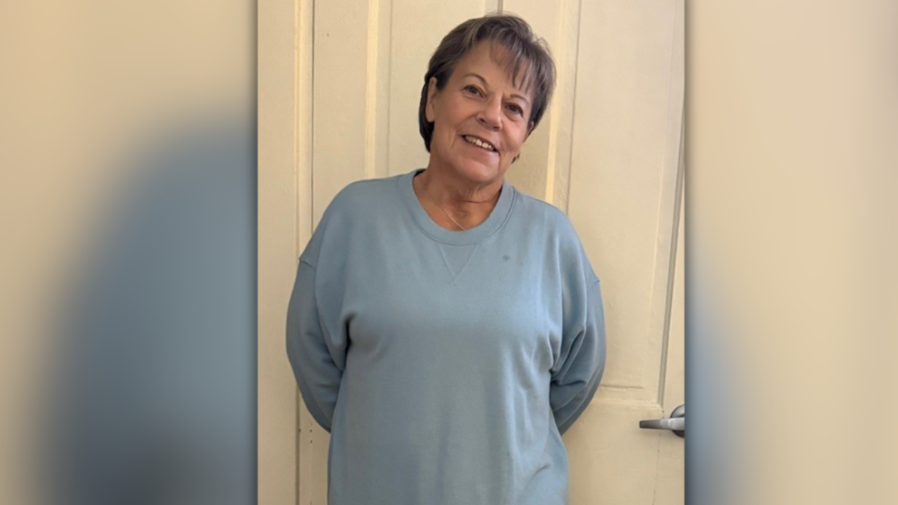 Tammy Landis smiles for the camera after a successful robotic tracheobronchoplasty at UC Health in Cincinnati.