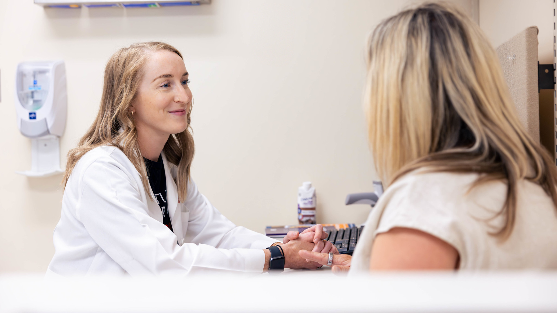 Care provider meets with patient