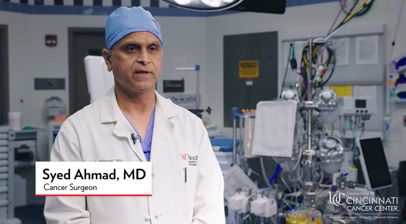 Dr. Syed Ahmad at the University of Cincinnati Cancer Center