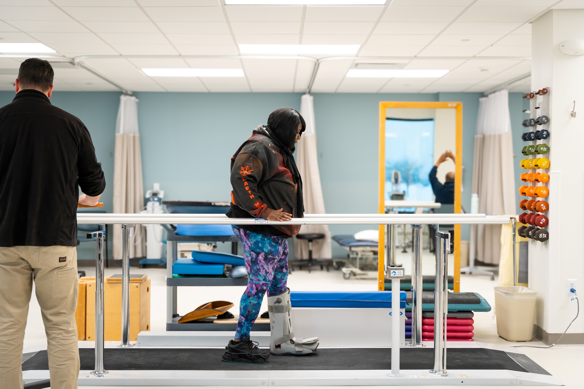 Patient doing exercise therapy