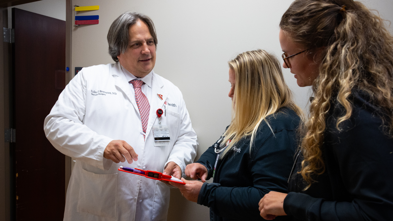 Dr. Brewster and vascular team meet