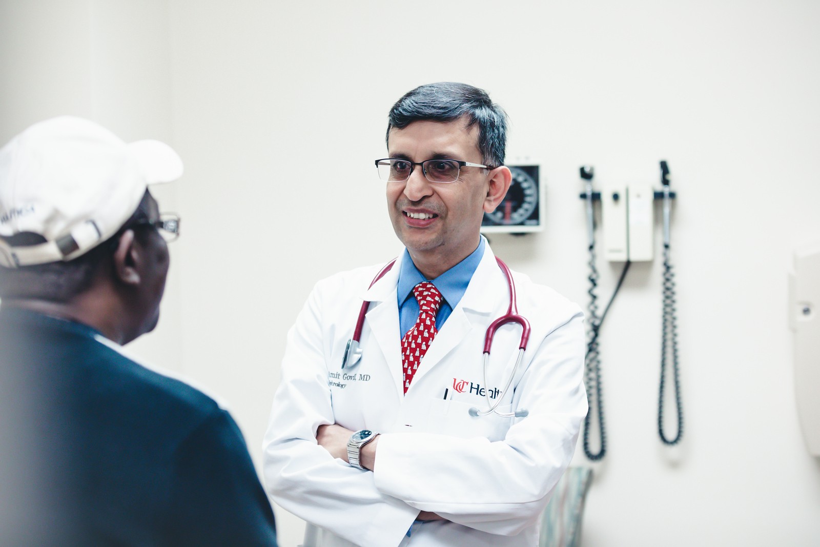 Doctor smiling with patient