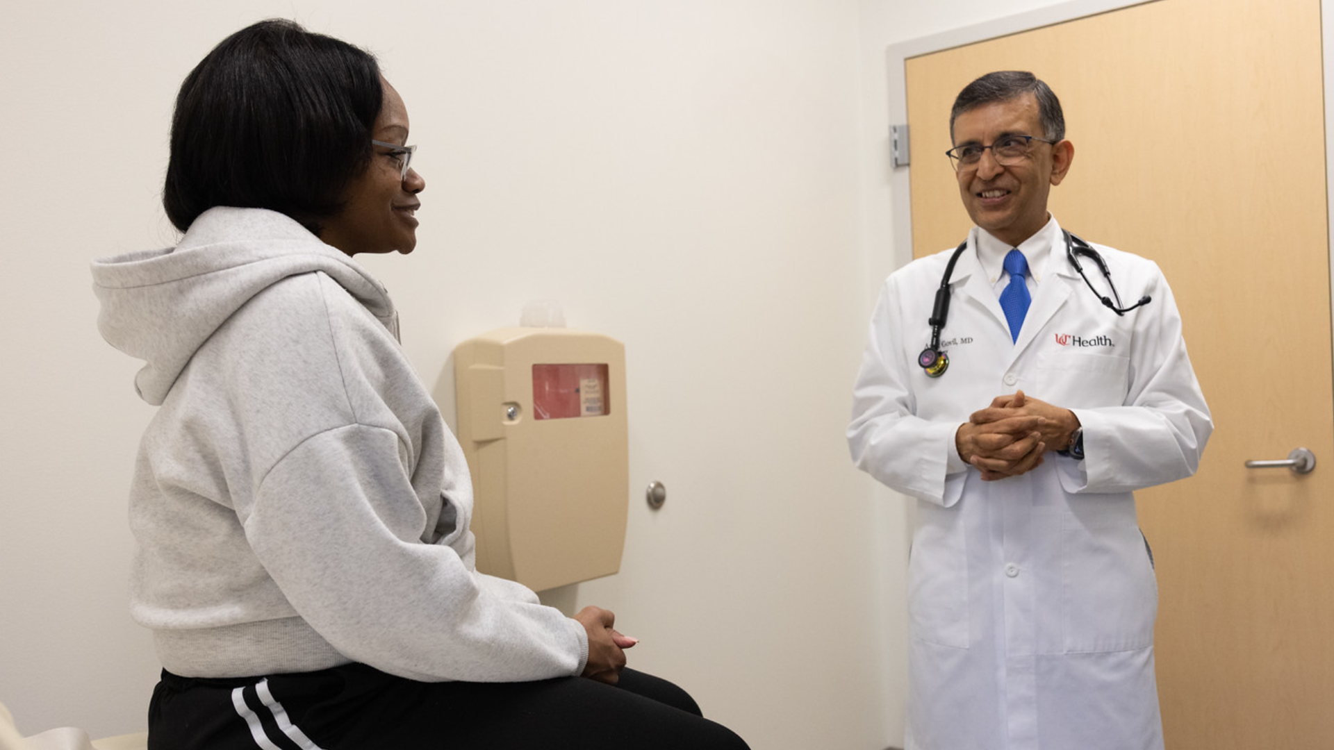 Dr. Govil with patient