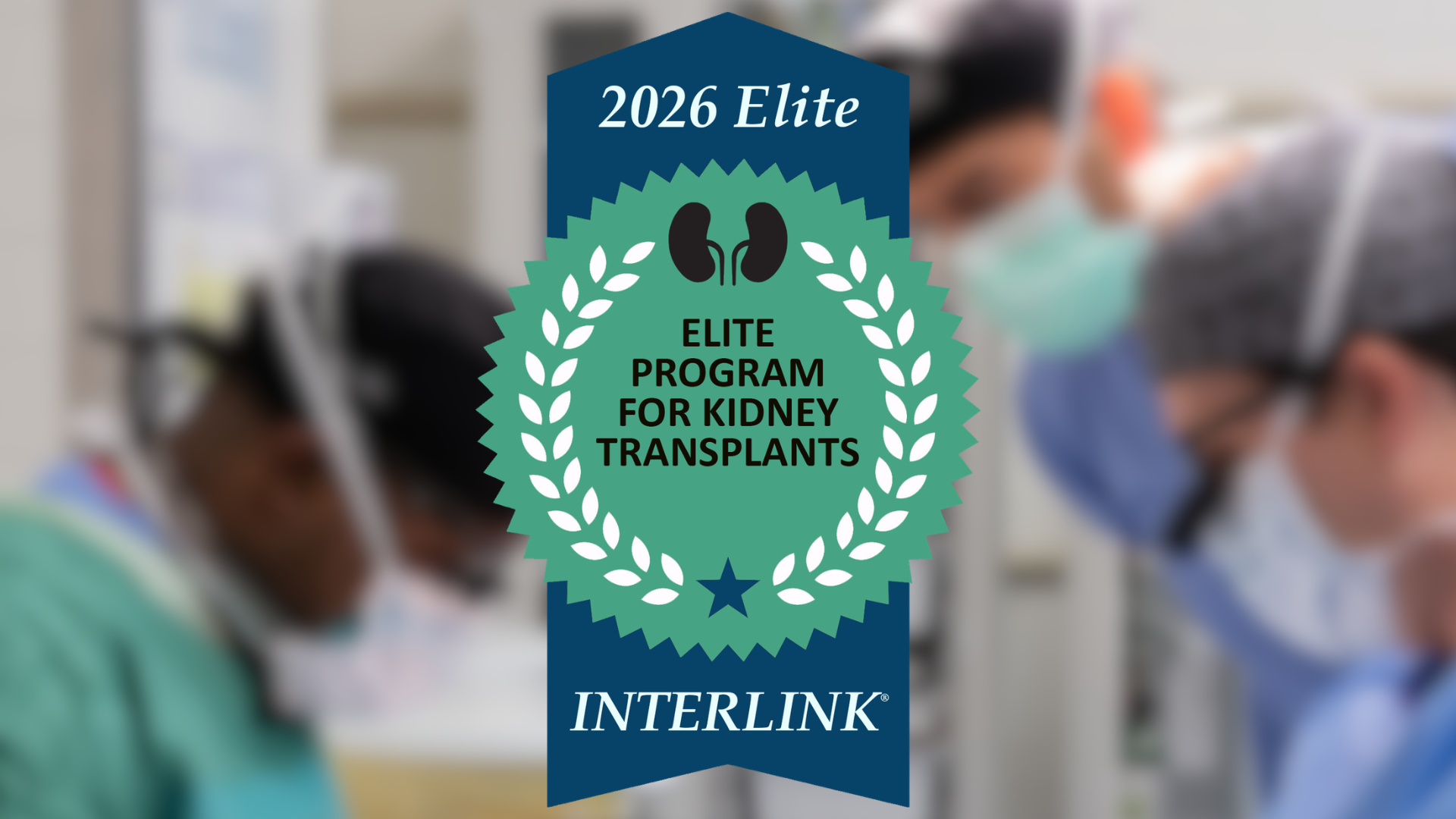 UC Health Kidney Transplant team with the INTERLINK logo award