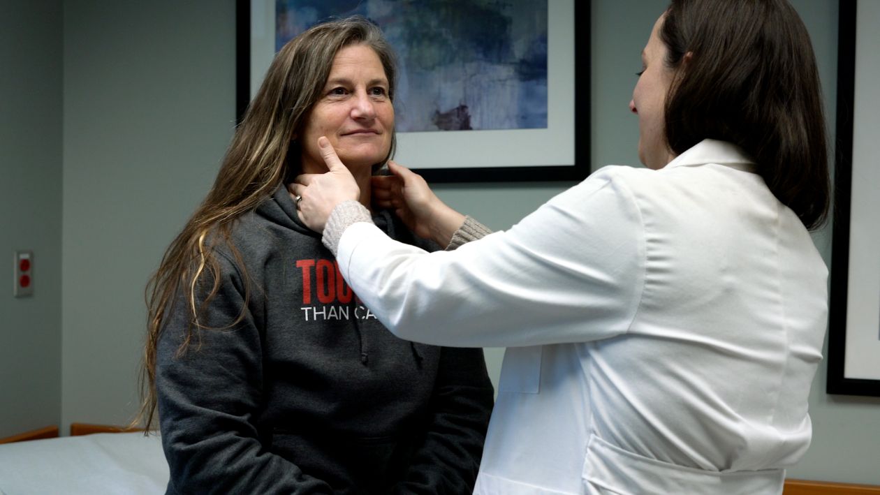 Physician examines a patient. 