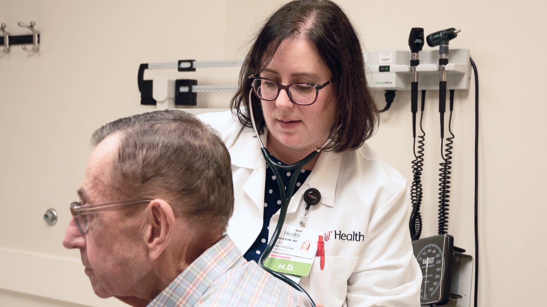 Physician examines a patient. 