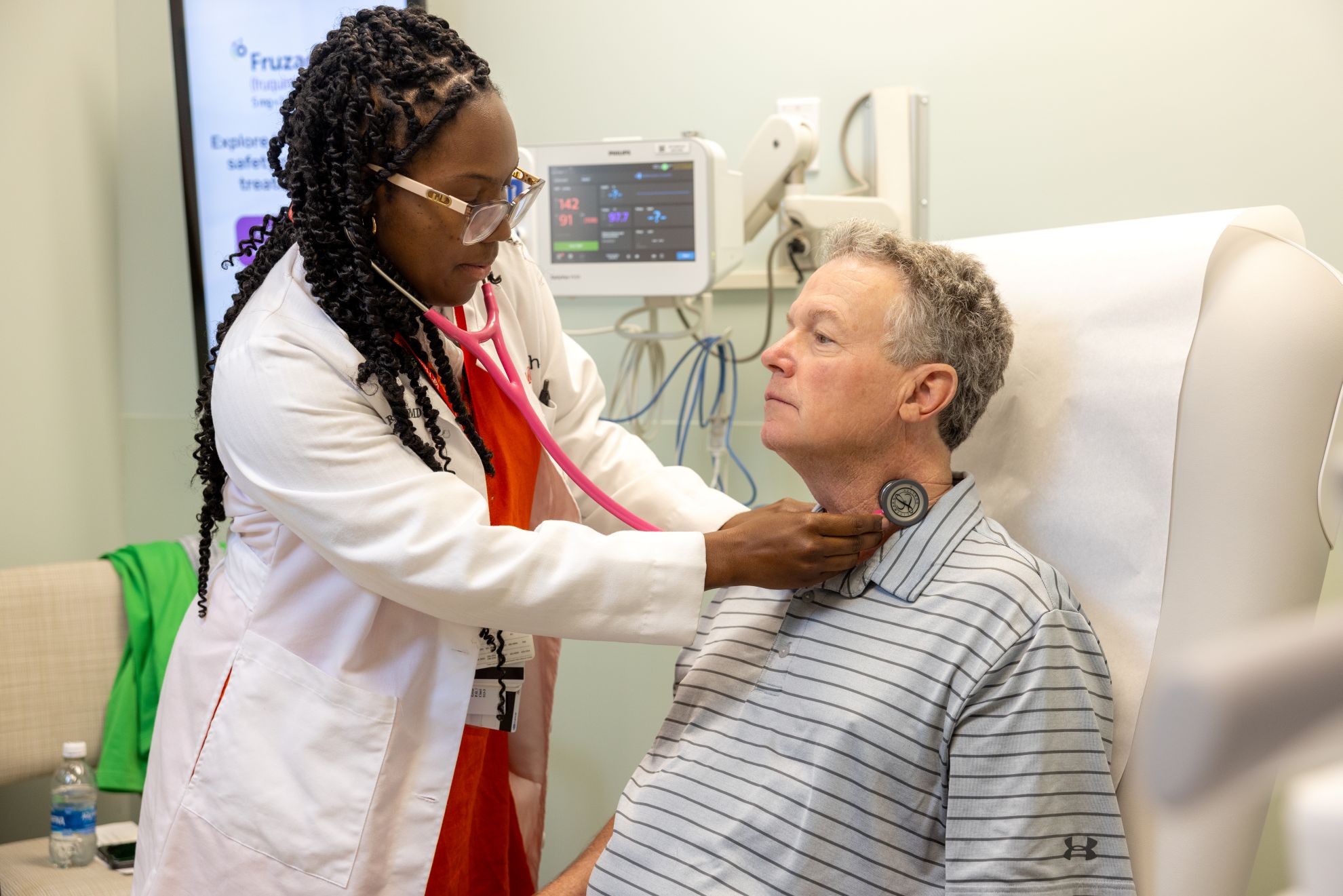 Physician examines a patient. 