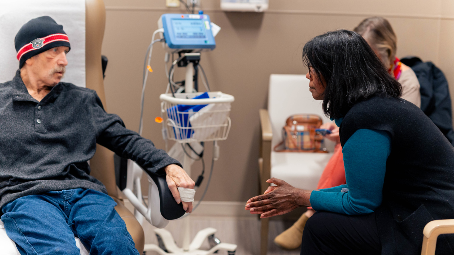 Dr. Yogendran meeting with patient