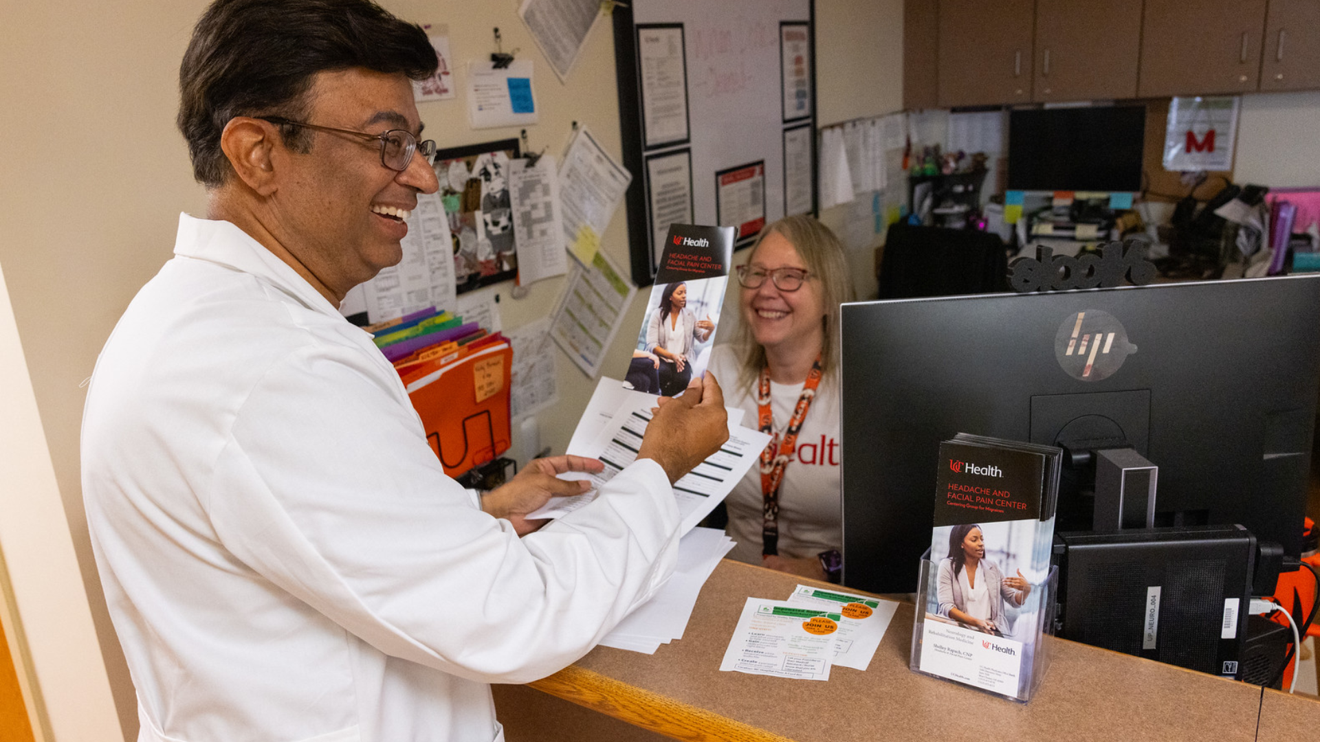 Front desk at UC Health's Headache and Facial Pain Center