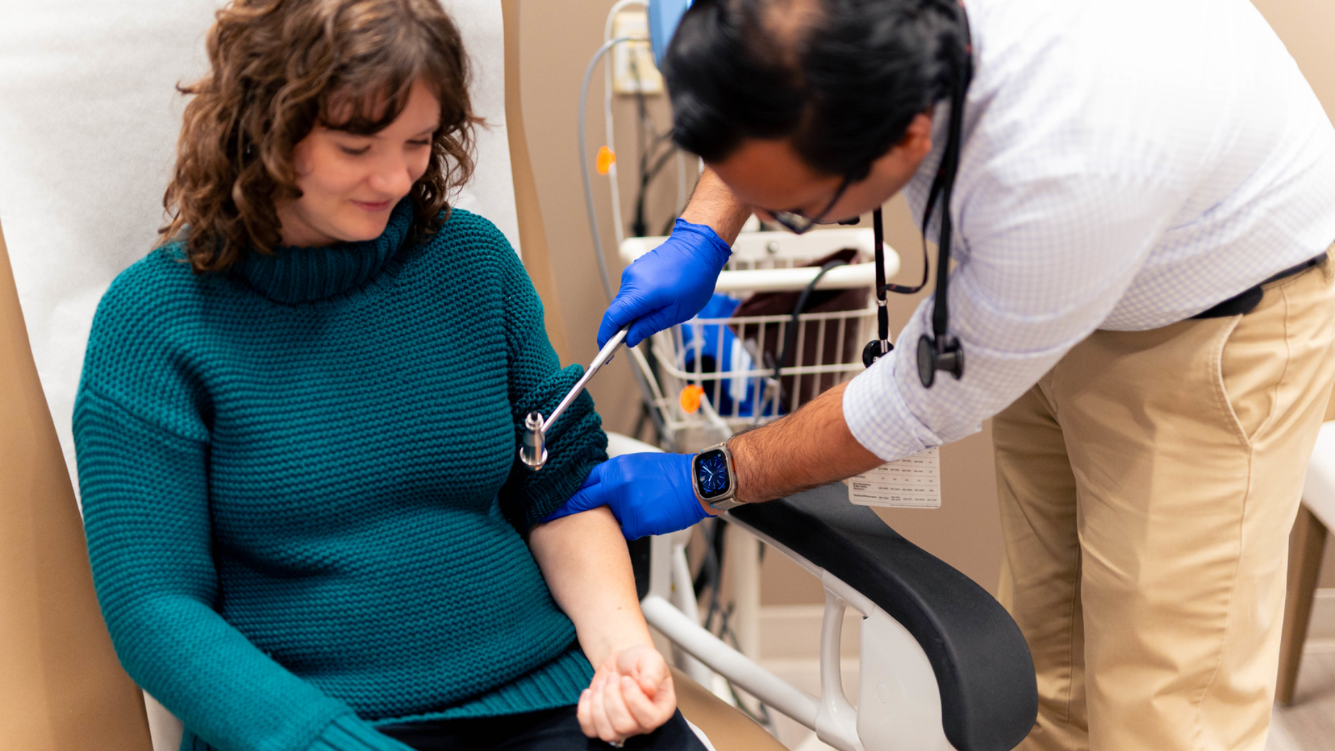 Physician and patient during an exam