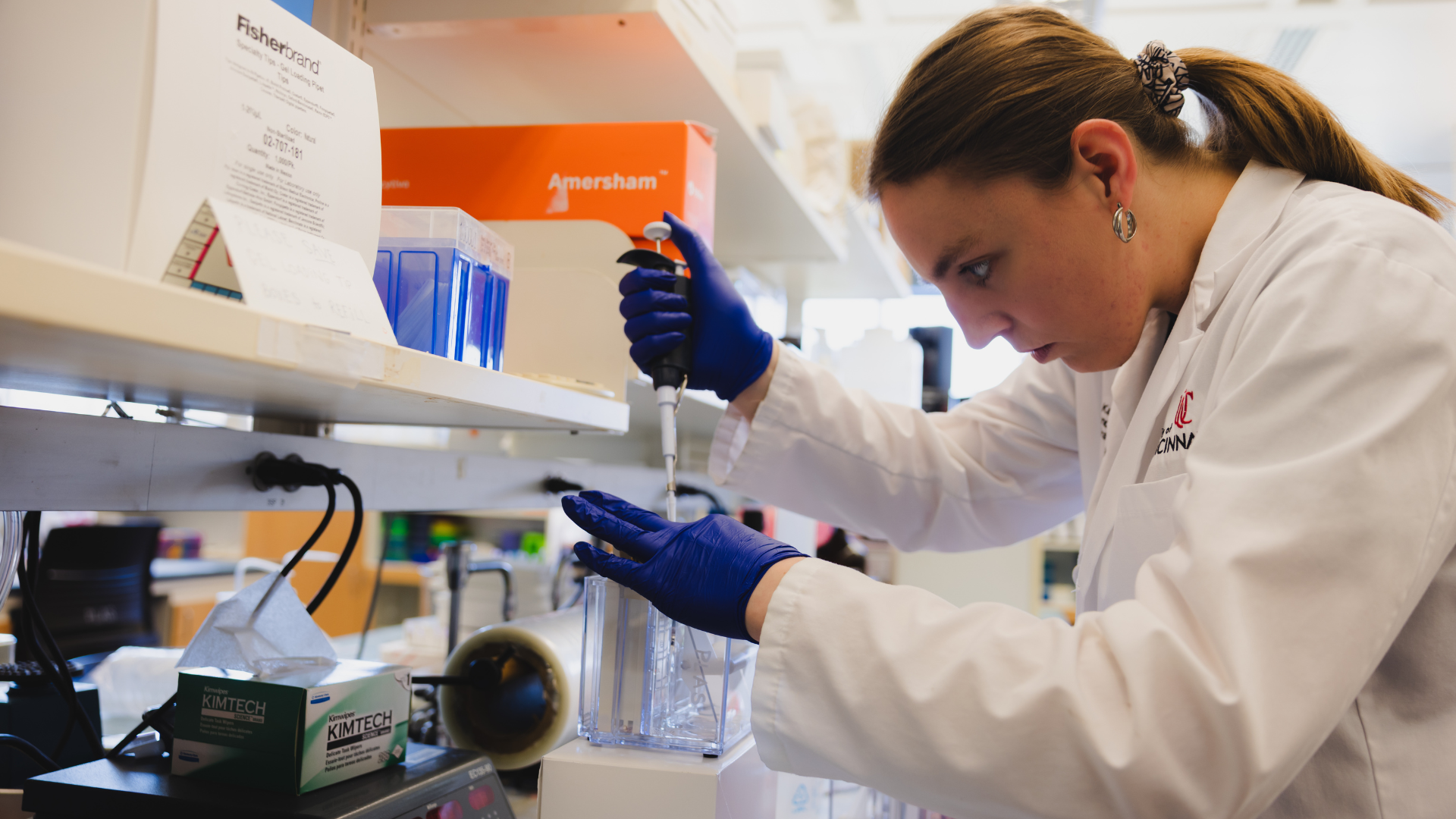 Medical provider working in a lab environment. 