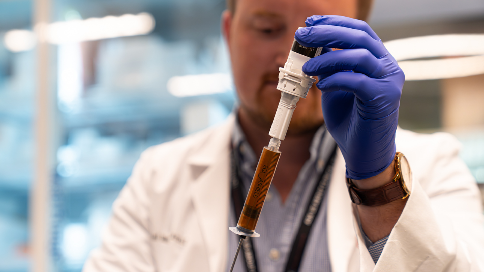 Medical provider works in a lab.