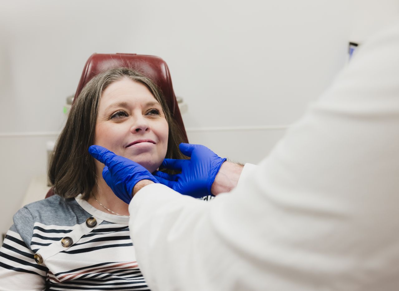 Physician examines a patient. 