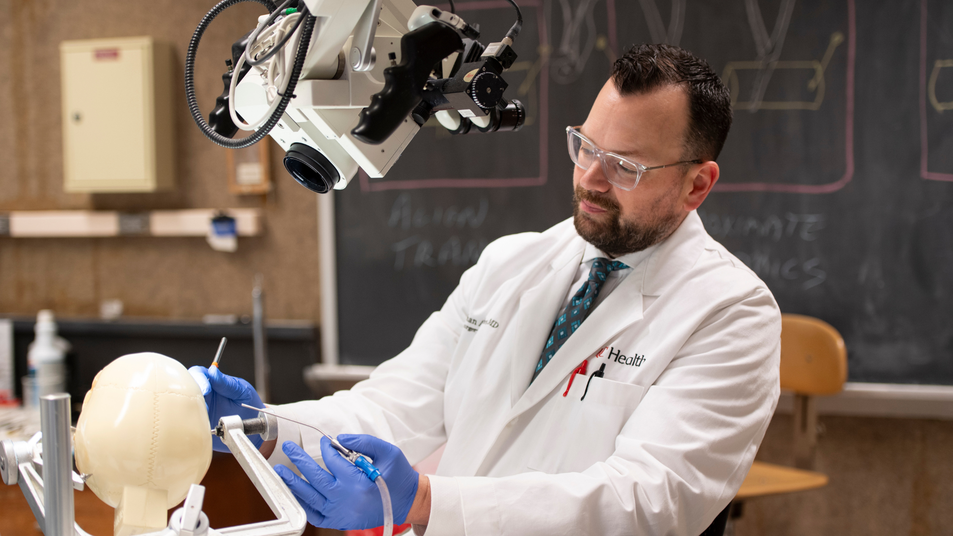Dr. Forbes at UC Health in a medical classroom setting