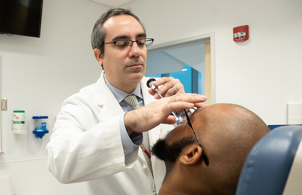Physician examines a patient. 